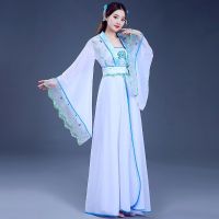 ชุด Hanfu สำหรับเด็กเสื้อผ้าปักลายดอกไม้เทศกาลชุดเสื้อผ้าเต้นรำชาติพันธุ์