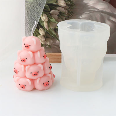 Aromatherapy Mousse Mould Soap Mould Silicone Mould Gypsum Stacking Pig Animal Candle Mold