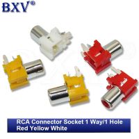 10PCS RCA Connector 1 Way/1 Hole Audio Female Jack AV Audio Input Socket Red Yellow White Lotus Amplifier Interface Signal Ibuw WATTY Electronics