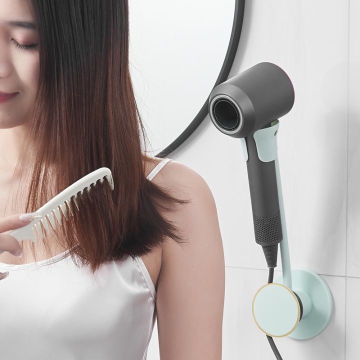 wall-mounted-holder-hand-free-hair-dryer-bracket-punch-free-toilet-storage-rack-shower-head-bracket-bathroom-blower-organizer
