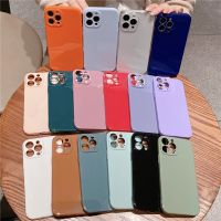 【CC】 Capa de telefone cor sólida brilhante capa traseira macia para iPhone 11 12 13 Max Mini X XR XS 7 8 Plus 2020