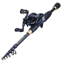 Sougayilang ตกปลา Rods 1.8M 2.1M 2.4M Telescopic Fishing Rod With12 + 1BB Baitcasting ตกปลา Reel น้ำจืดน้ำเค็มตกปลา