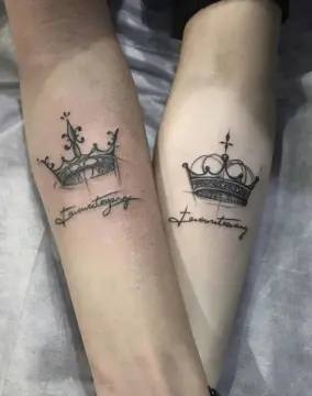 Temporary Tattoos King Queen Crown Tattoo Sticker Waterproof Men