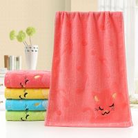 Fiber Children Towel Portable Solid Color Cute Cartoon Rectangular Replacement Water Absorbent Towels Accessories