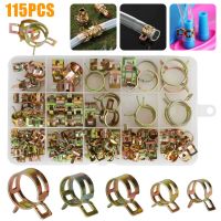 △☏۩ 115Pcs Spring Hose Clamp Spring Band Type Clips Fuel Line Silicone Vacuum Hose Pipe Clamp Low Pressure Air Clip Clamp Fasteners