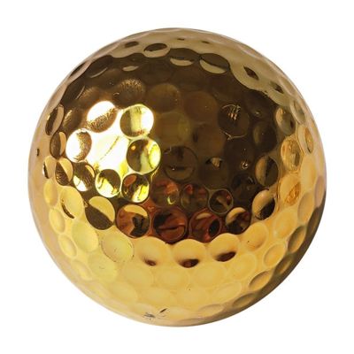 ลูกกอล์ฟทองคำชุบ1.68In 4.26ซม. สำหรับนักกอล์ฟในร่มสวิงกลางแจ้งลูกบอลฝึกซ้อมฝึกพัตเตอร์สำหรับเล่นกีฬา