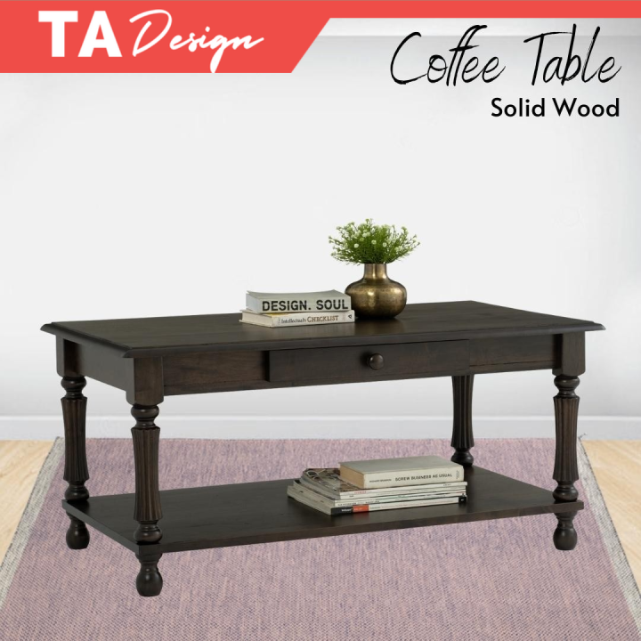 LOFT Design JOYAH Solid Rubberwood Coffee Table with 1 drawer meja