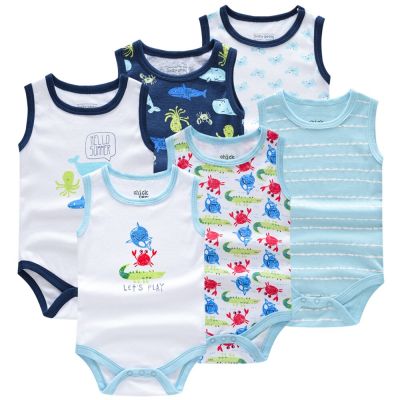 New Arrival 6 pcs/lot Boy Baby Romper Summer Short Sleeve Newborn One Piece Bodysuit Set 100% Cotton Onesie Baby Clothes