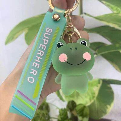 Cute resin keychain pendant couple bag car keychain rabbit frog bear keychain gift