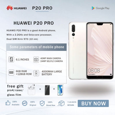 Global rom  HUAWEI P20 PRO โปร6กิกะไบต์แรม128กิกะไบต์รอมโทรศัพท์มือถือ40MP + 20.0MP + คิริน970 6.1 "FHD NFC