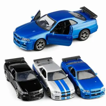 1:32 Nissan Skyline Ares GTR R34 Alloy Sports Car Model Diecasts Metal Toy  Car Model High Simulation Sound Light Childrens Gift