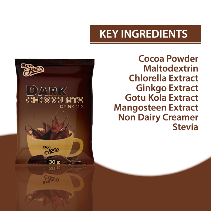BRO. JOES DARK CHOCOLATE DRINK MIX DARK CHOCOLATE POWDER 500 GRAMS