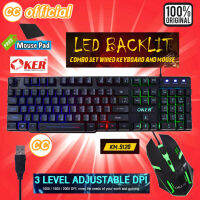 ✅แท้100% OKER KM-9120 COMBO SET WIRED KEYBOARD &amp; MOUSE ชุดเกมมิ่งคีย์บอร์ด เมาส์ไฟ LED Gaming Keyboard เล่นเกมส์#CC 9120