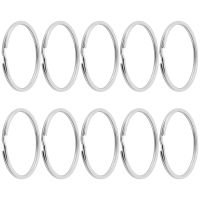 10X Quality 50Mm Keyring Split Ring Set Heavy Duty Large Nickel Key Loop Sprung Hoop