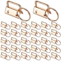 36 Pcs Key Hardware Wristlet Hardware with Metal Ring for Wristlet Keychain Key Lanyard and Key Chain Making Hardware Supplies