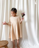 MERMEO【LCB】M(90-100)/ L(110-120) Little girl long sleeve dress / Cream | ชุดเดรสเด็กแขนยาวผ้าตอตตอนอย่างดี