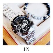 ĐỒNG HỒ NAM GUESS CASE SILVER TONE STAINLESS STEEL WATCH