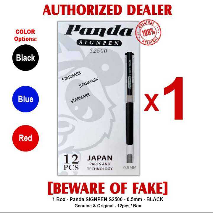 Panda SIGNPEN S2500 0.5mm BLACK BLUE RED Japan 12pcs per box Sign Pen ...