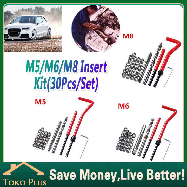 Thread Repair Kit Set Recoil M5/M6/M8 Helicoil Alat Reparasi Coil Untuk