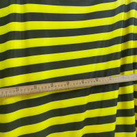 Beautful Milk Silk 4 Side Stretch Knitted CottonSpandex Fabric Yellowblack Stripes Print Cloth Sewing DIY Dance ClothingDress