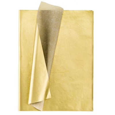 Gold Tissue Paper, 100 Sheets Metallic Gift Wrapping Paper for Birthday Party,Anniversary ValentineS Day Decoration