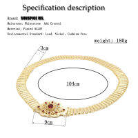 HotSunspicems ปิดทองโมร็อกโก Caftan เข็มขัดสำหรับผู้หญิงมือแอลจีเรียเจ้าสาวโลหะโซ่เอวชาติพันธุ์เครื่องประดับจัดงานแต่งงานสีเงินทอง