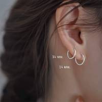 (silver925 )ต่างหูเงินแท้ หนา 1.5mm กว้าง 10-20mm(ราคาต่อคู่)