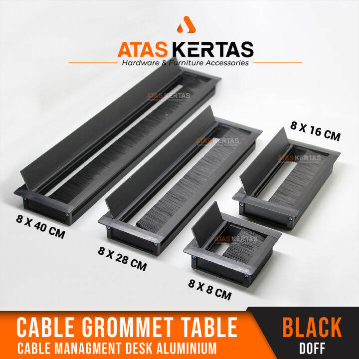 tutup lubang kabel meja hitam TSM / grommet table / gromet meja kotak