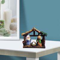 Christmas Nativity Scene Crib Figurine Set with Nursery Holy Family Figurine Statue Christmas Table Decorations