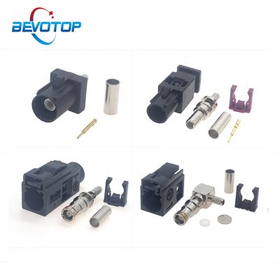 Black Fakra Connector Fakra A Male Plug / Female Jack RAL 9005 RF Coaxial Wire Connectors for RG316 / RG174 Pigtail Cable