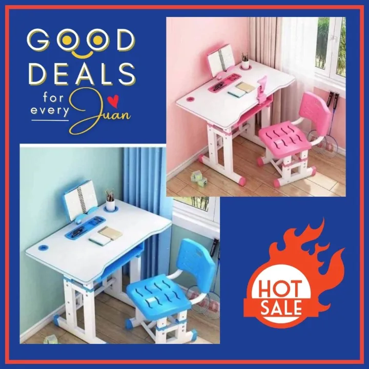 [Good deals] Children Kids Study Table Chair Learning Table Adjustable