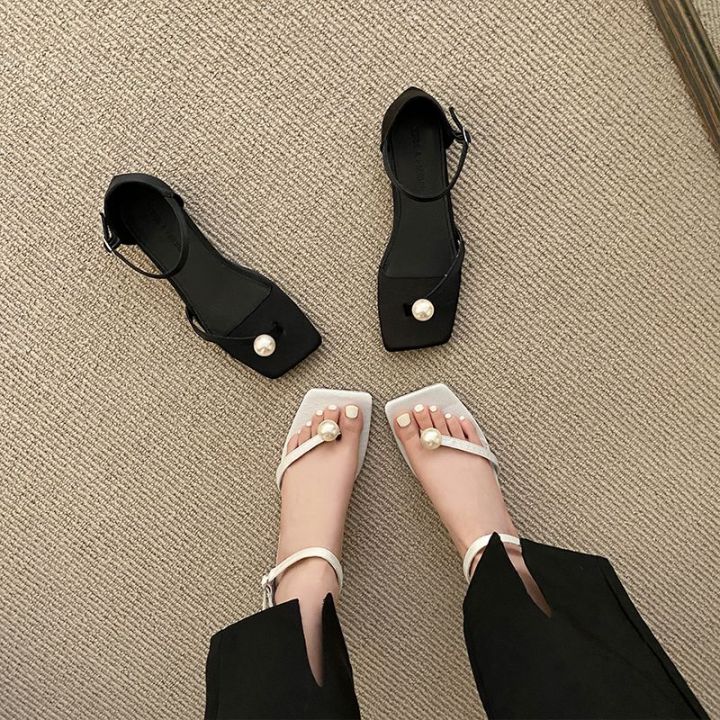 huilm-ส้นเท้าส้นเท้าสูงของผู้หญิงสูง1ซม-2023ฤดูใบไม้ผลิ-ฤดูร้อนแฟชั่นใหม่คลิปนิ้วเท้า-comfort-รองเท้าแตะมุกอเนกประสงค์รองเท้าผู้หญิง