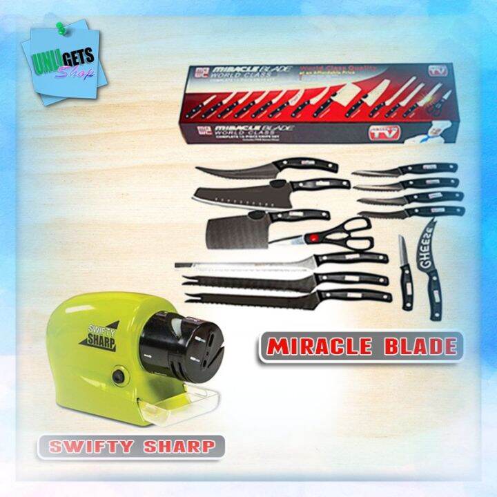 MIRACLE BLADE WORLD CLASS 13-PIECE KNIFE SET With Shifty Sharp Power ...