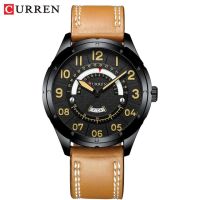 ⌚CURREN นาฬิกาผู้ชายแบรนด์8267,นาฬิกาข้อมือนาฬิกาควอทซ์ใส่สบายหนังสำหรับผู้ชาย