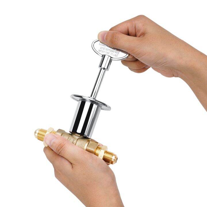 1/2Inch Straight QuarterTurn ShutOff Valve Kit for NG LP Gas Fire Pits with Polished Chrome