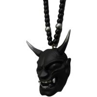 Japanese Ghost Mask Hannya Necklace Prajna Pendant Jewelry Horn Skull Boruo Car Pendant Necklaces Auto Accessories