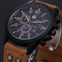 {Miracle Watch Store} 2021นาฬิกาผู้ชายหรูหราใหม่สุดหรูสแตนเลสผู้ชายนาฬิกาสปอร์ตสายหนังนาฬิกาสปอร์ตควอทซ์ลำลองผู้ชาย