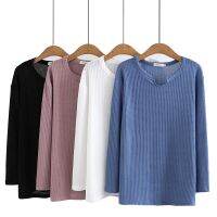 【มีไซส์ใหญ่】Plus Size XL-4XL Womens Long Sleeved A-line Shirts Oversized Solid Color Waffle Vintage Muslimah Fashion Tops