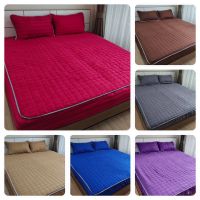 BedHome ผ้าปูที่นอนคอตต้อนเสริมใยนุ่ม  ลายริ้ว ขนาดเตียง6ฟุต เย็บขอบ เนื้อผ้านิ่ม สีไม่ตก ผ้าไม่ร้อน รหัส161.