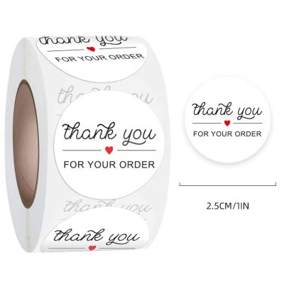 O•urHome [พร้อมส่ง] "THANK YOU FOR YOUR ORDER " sealing stickers ฉลากซีล สติ๊กเกอร์ 500ชิ้น อัลบัมภาพ seal labels scrapbooking