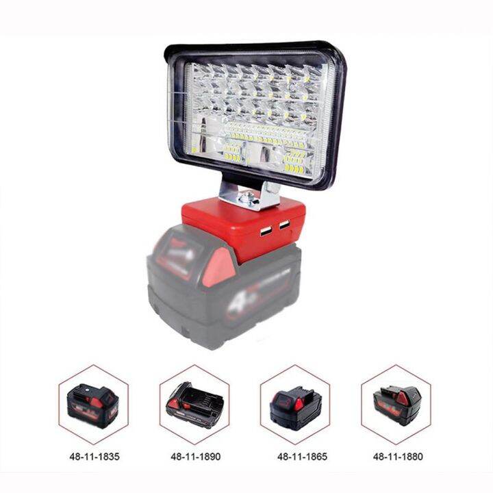 ไฟฉาย-led-พอร์ต-usb-คู่-สําหรับ-milwaukee-m18-18v-li-ion