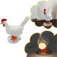 USB ขับเคลื่อน LED ไฟกลางคืนห้องนั่งเล่นอีสเตอร์ตกแต่งบ้านตลกเรซิ่น3D ไก่เหมือนจริงเด็กโคมไฟห้องนอน