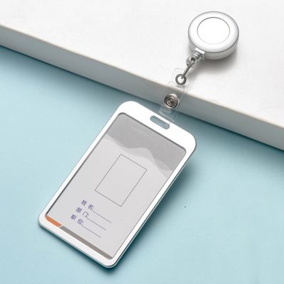 【CW】◑✘♦  Men Card Holder Fashion Metal Retractable Business Credit Holders Bank ID Badge Child Bus Cover