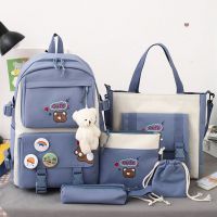 ชุด Tas Ransel Anak SD 5ชิ้นสำหรับผู้หญิงน้ำหนักเบาและน่ารักกระเป๋าเป้สำหรับนักเรียนกระเป๋าเป้สำหรับเด็กผู้หญิงกระเป๋าเป้สะพายหลังสำหรับ Girlsye62146294