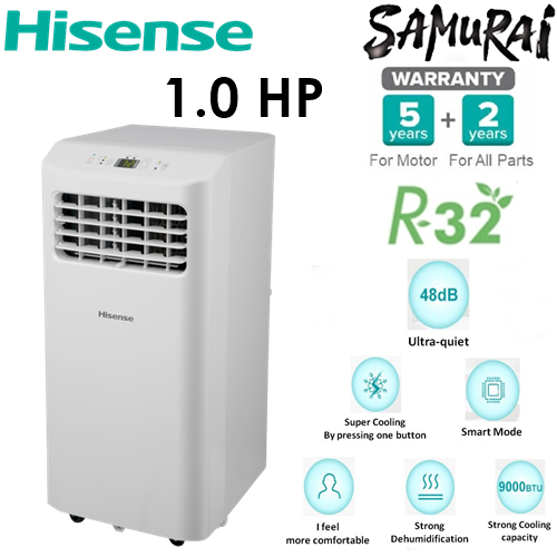 Hisense Portabel Air Cond 1hp R32 Gas Ap09kvg 15hp Ap12nxg Ready Stock 冷气机 Lazada 0020