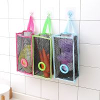 Kitchen Plastic Bag Holder Storage Bags Wall Grocery Shopping Bag Dispenser Access Holes Plastic Garbage Pouch Organizer