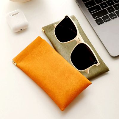 【CW】 Leather Glasses Cases Spectacle Lipsticks Storage Oversize Sunglasses Eyewear Accessories 9X18CM