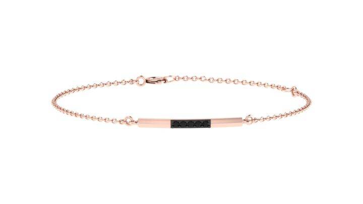 สร้อยข้อมือทอง-18kt-ประดับเพชรสีดำ-น้ำหนักรวม-0-04-กะรัต