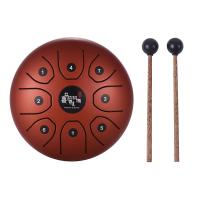 8 Inch Compact Size 8-Tone Steel Tongue Drum C Key Percussion Instrument Hand Pan Drum with Drum Mallets Carry Bag