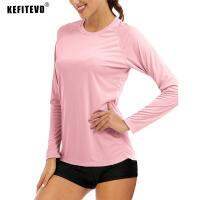 KEFITEVD Quick Dry Womens UPF 50+ Long Sleeve T-Shirts Skin Sun/UV Protection Swim Outdoor Hiking Shirts Tops Girls Ladies